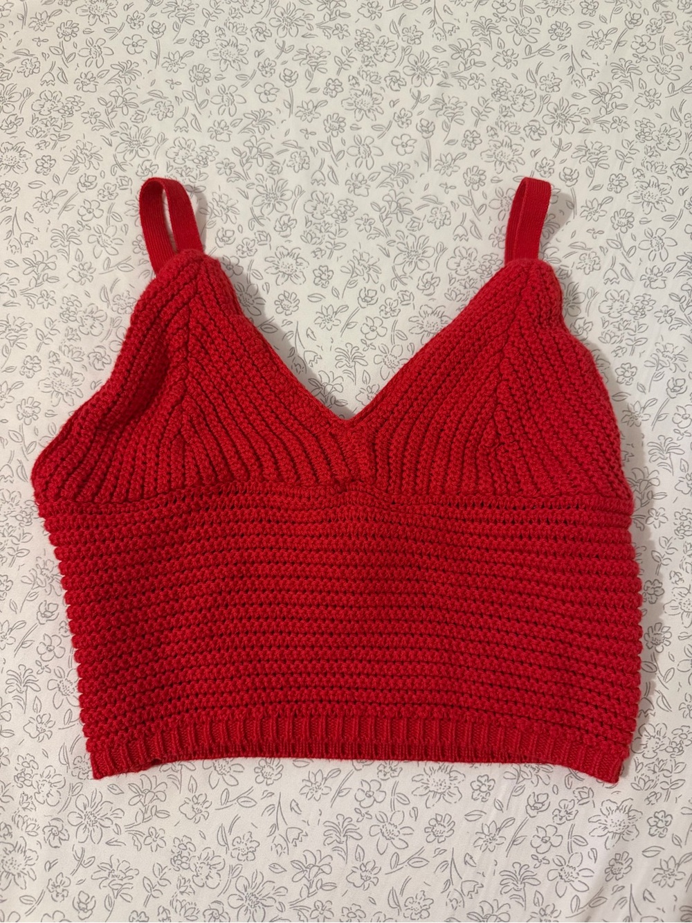Hollister Red Knit Cropped Camisole